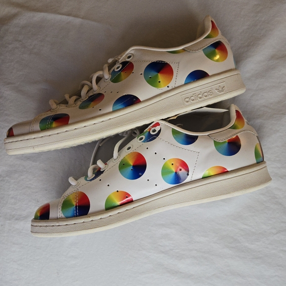 Adidas Stan Smith Multi Dots White Multicolor Color Wheel Sneakers - Picture 13 of 14